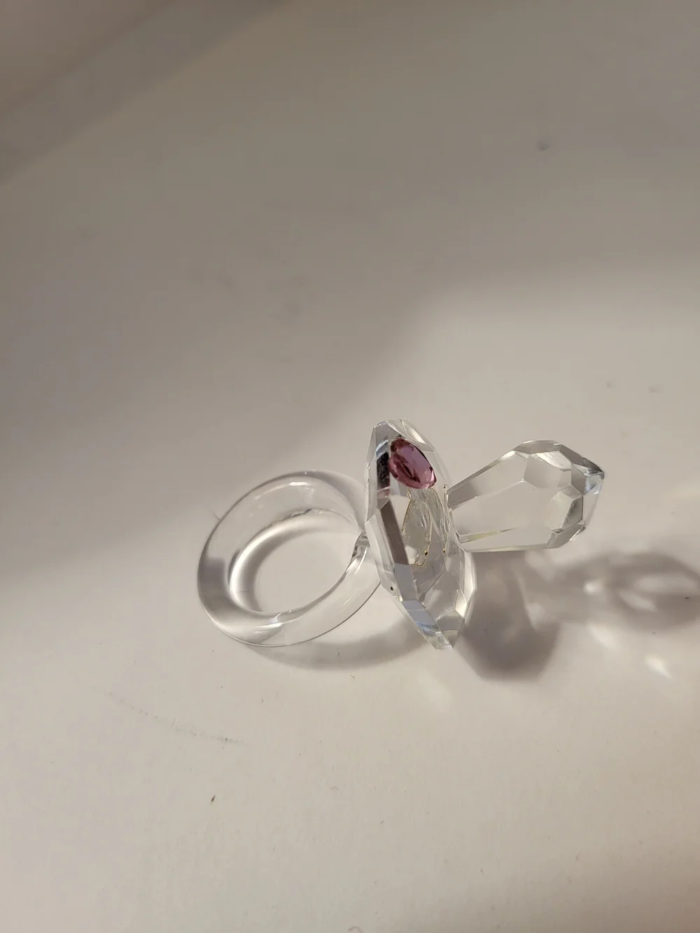 Two vintage faceted crystal baby girl pacifiers 2